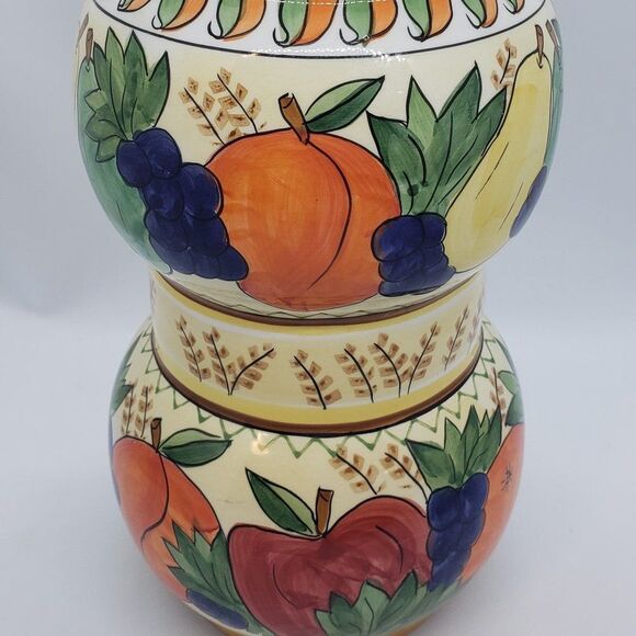 Nonni's Biscotti Hand Painted Fruit Motif Cookie Jar - Picture 4 of 16